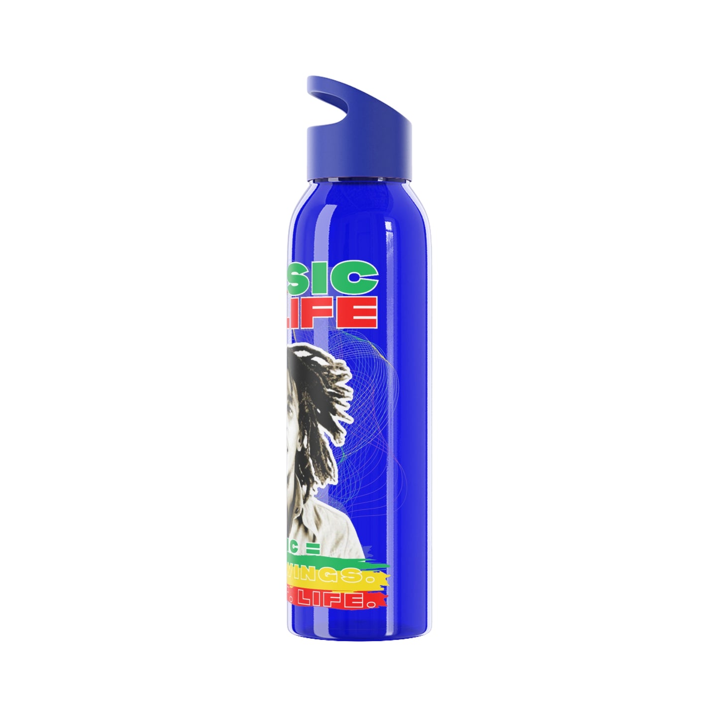 Bob Reggae- Music is Life Water Bottle, Wasserflasche