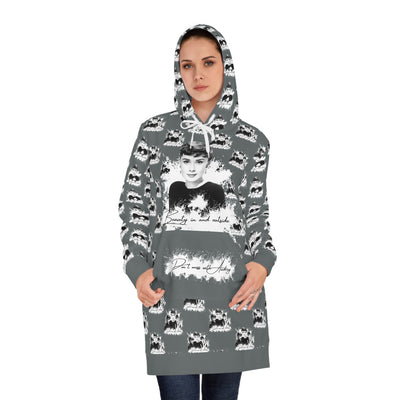 Audrey Inspired Women's Hoodie Dress - "Beauty Is Not Wasted"