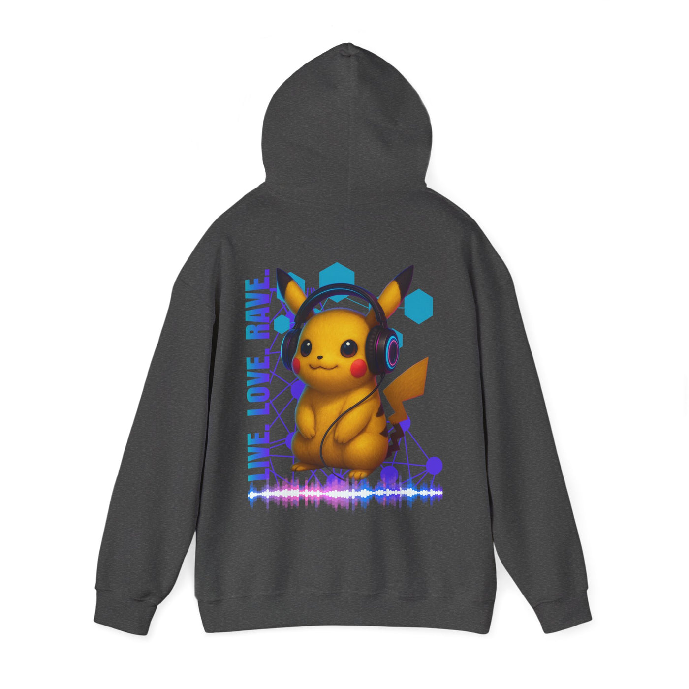 Rave Hoddie, Live Love Rave - Techno - Pokemon