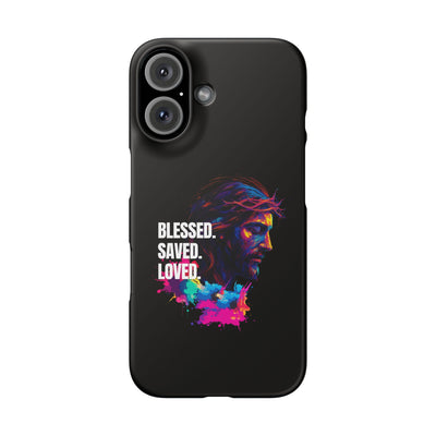 Blessed Saved loved - Snap Case - Jesus