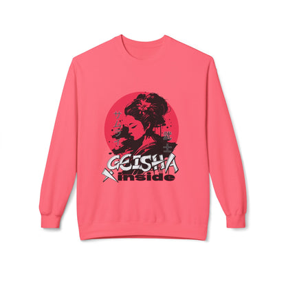 Unisex "Geisha Inside"Fleece Sweatshirt, Cozy