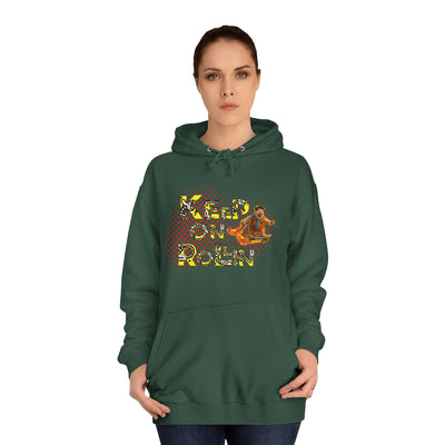 'Keep On Rollin' Design Unisex College Hoodie Flintstones Feuerstein