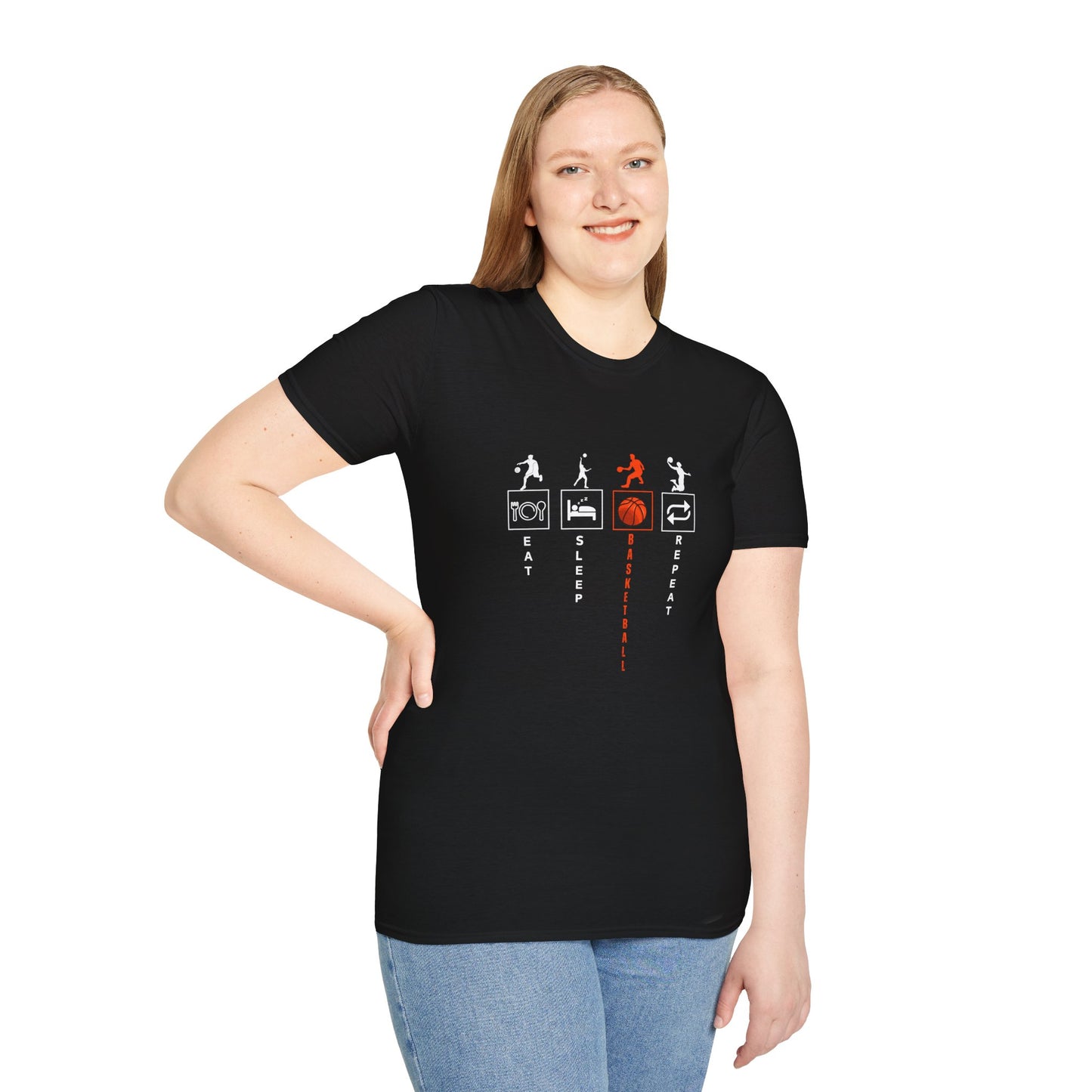 Basketball Life Unisex T-Shirt - Eat, Sleep, Basketball, Repeat