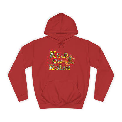 'Keep On Rollin' Design Unisex College Hoodie Flintstones Feuerstein