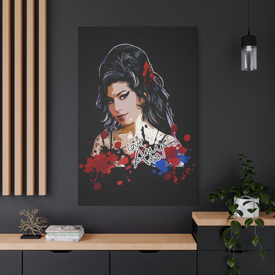 Amy Winehouse Art Canvas - Stretched Wall Decor with Signature