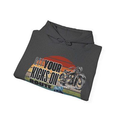 Retro Motorcycle Adventure Hoodie - 'Get Your Kicks On Route 66'