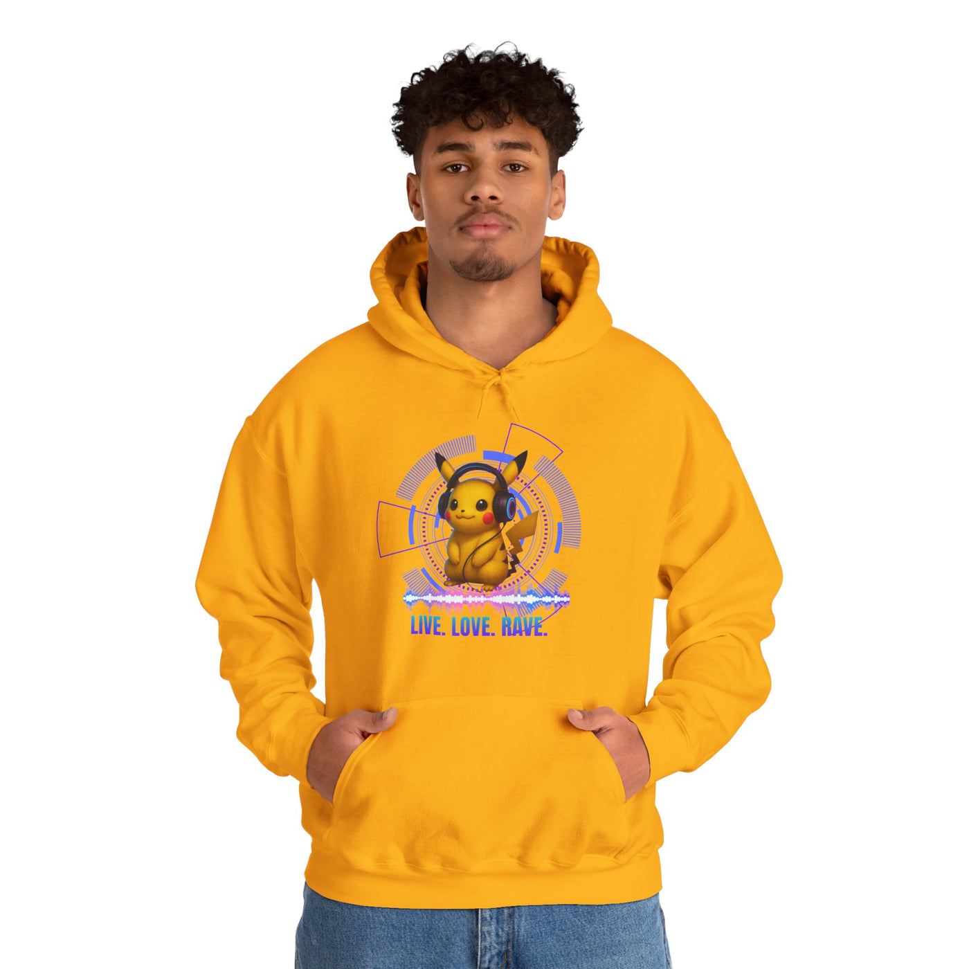 Rave Hoddie, Live Love Rave - Techno - Pokemon
