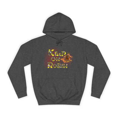 'Keep On Rollin' Design Unisex College Hoodie Flintstones Feuerstein