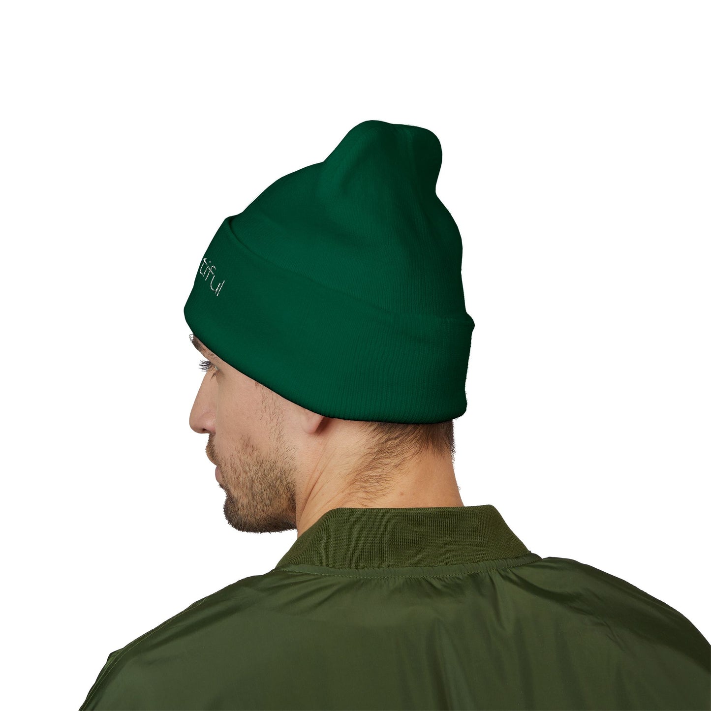 Vibrant "BeYoutiful" Cuffed Beanie - Stylish Embroidered Hat for Self-Expression