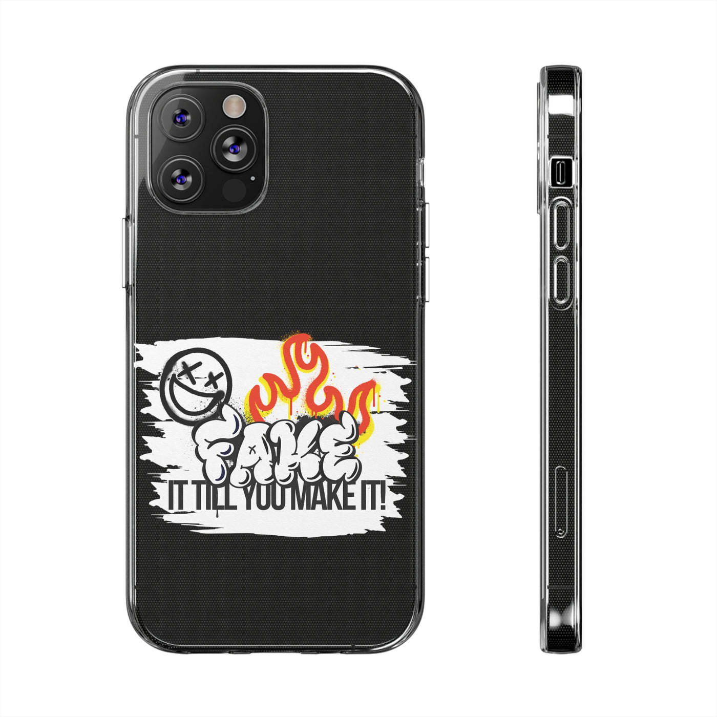 Handyhülle Fake till you make it - Clear Silicone Phone Cases,