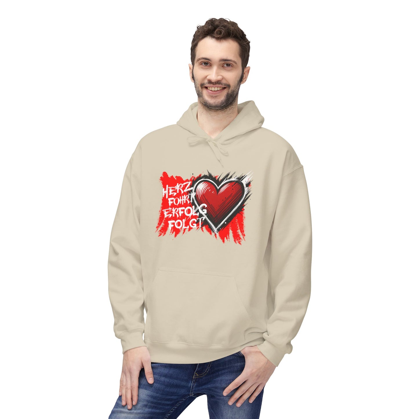 Herz führt Erfolg folgt Hoodie