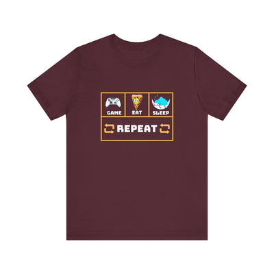 Gamer's motto shirt: Eat, Sleep, Game, Repeat T-shirt