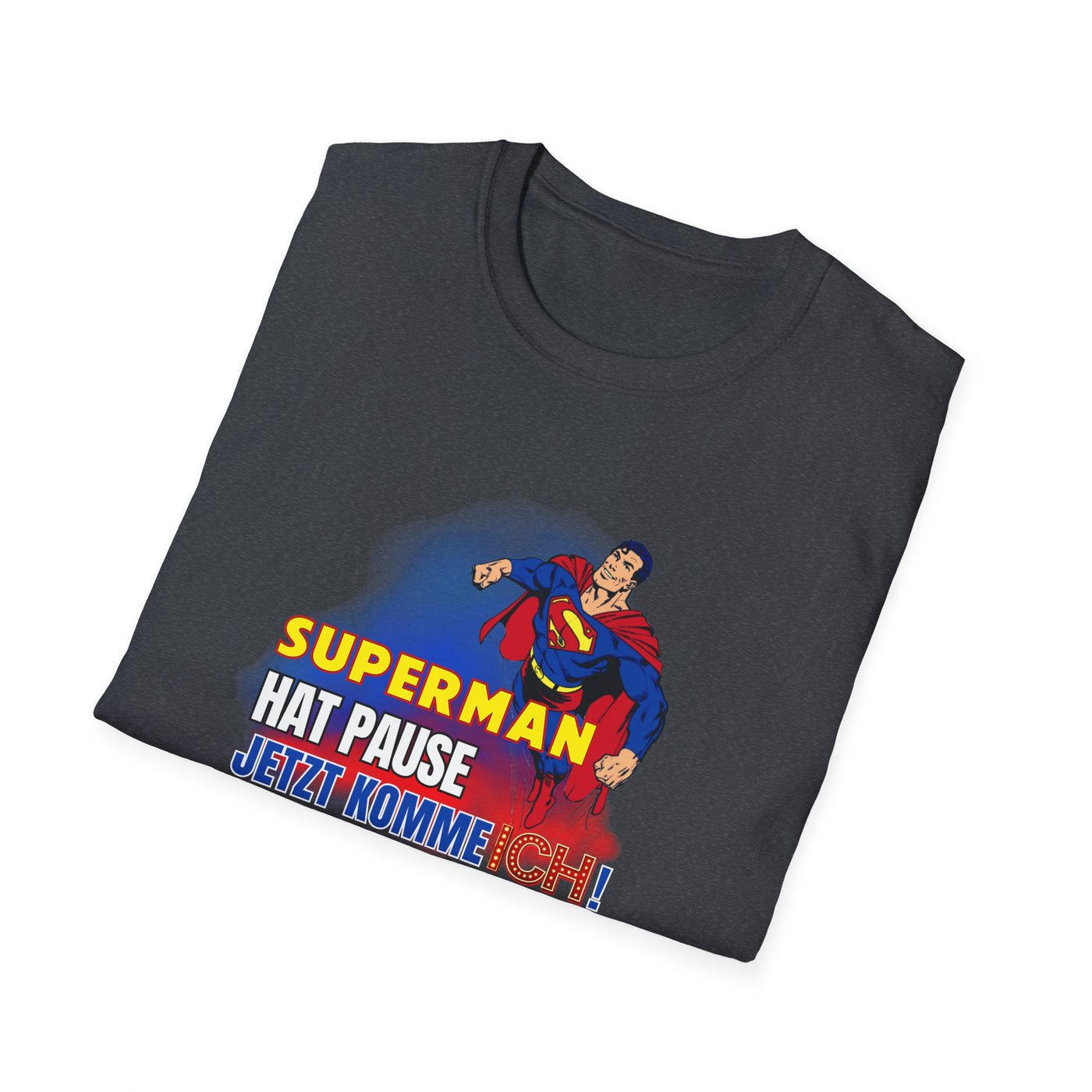 Superman Pause Unisex Softstyle T-Shirt - Fun Graphic Tee for Comic Fans