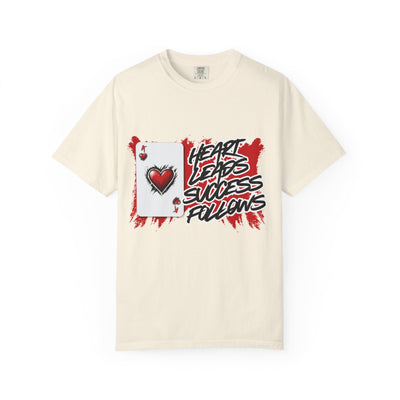 Heart Leads Success Unisex Heavy Cotton Tee | Graphic Tee | Casual Wear | Gift for Gamers | Inspirational Fashion | Streetwear
