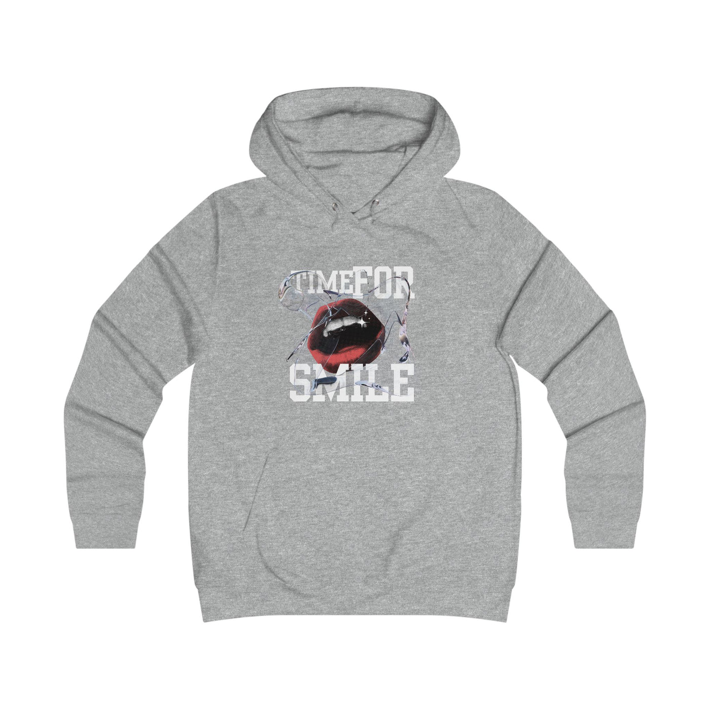 Girlie College Hoodie, Time for Smile