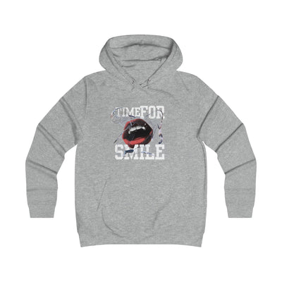 Girlie College Hoodie, Time for Smile
