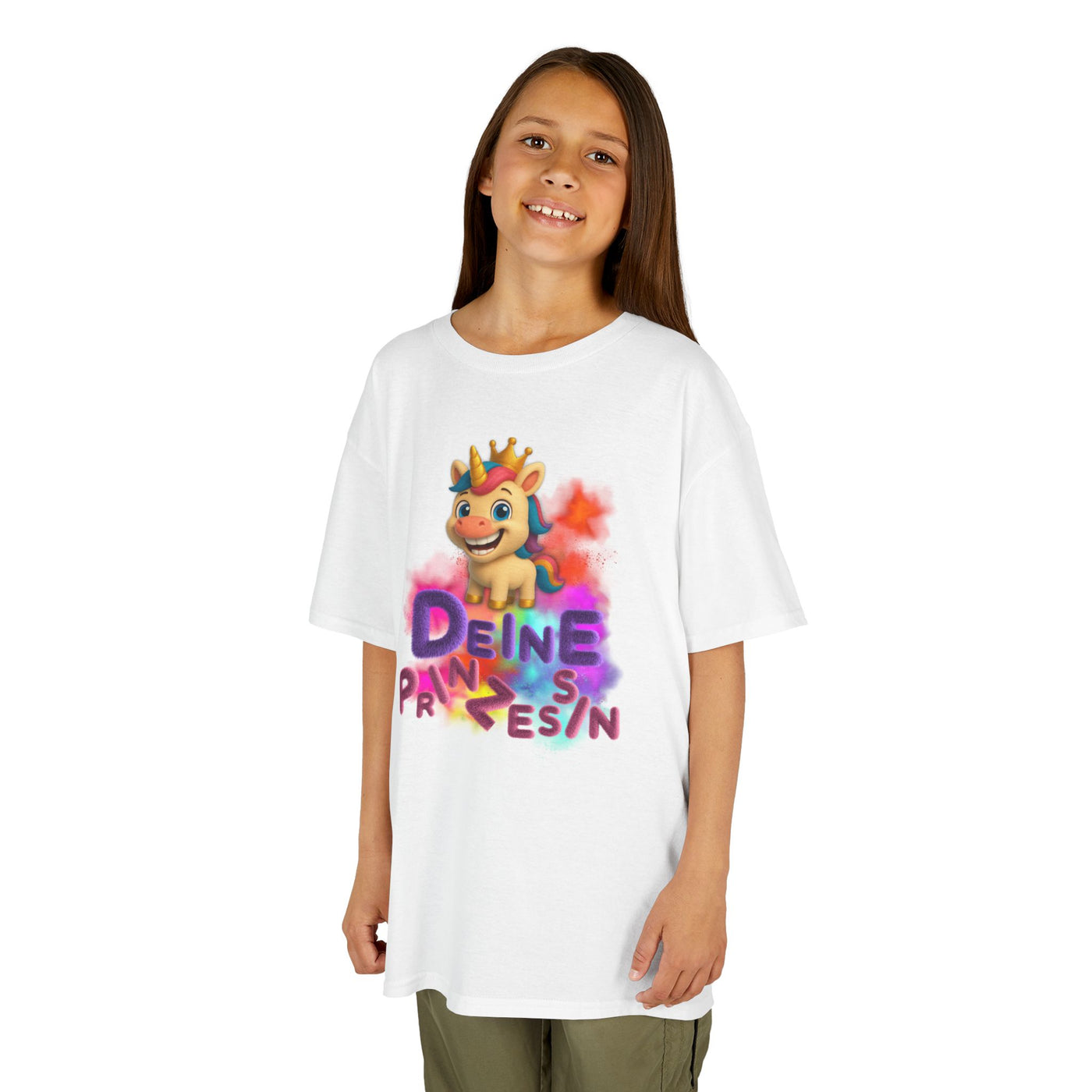 Colorful Kids Tee - “Deine Prinzessin” Design - Fun & Playful Shirt for Young Royalty