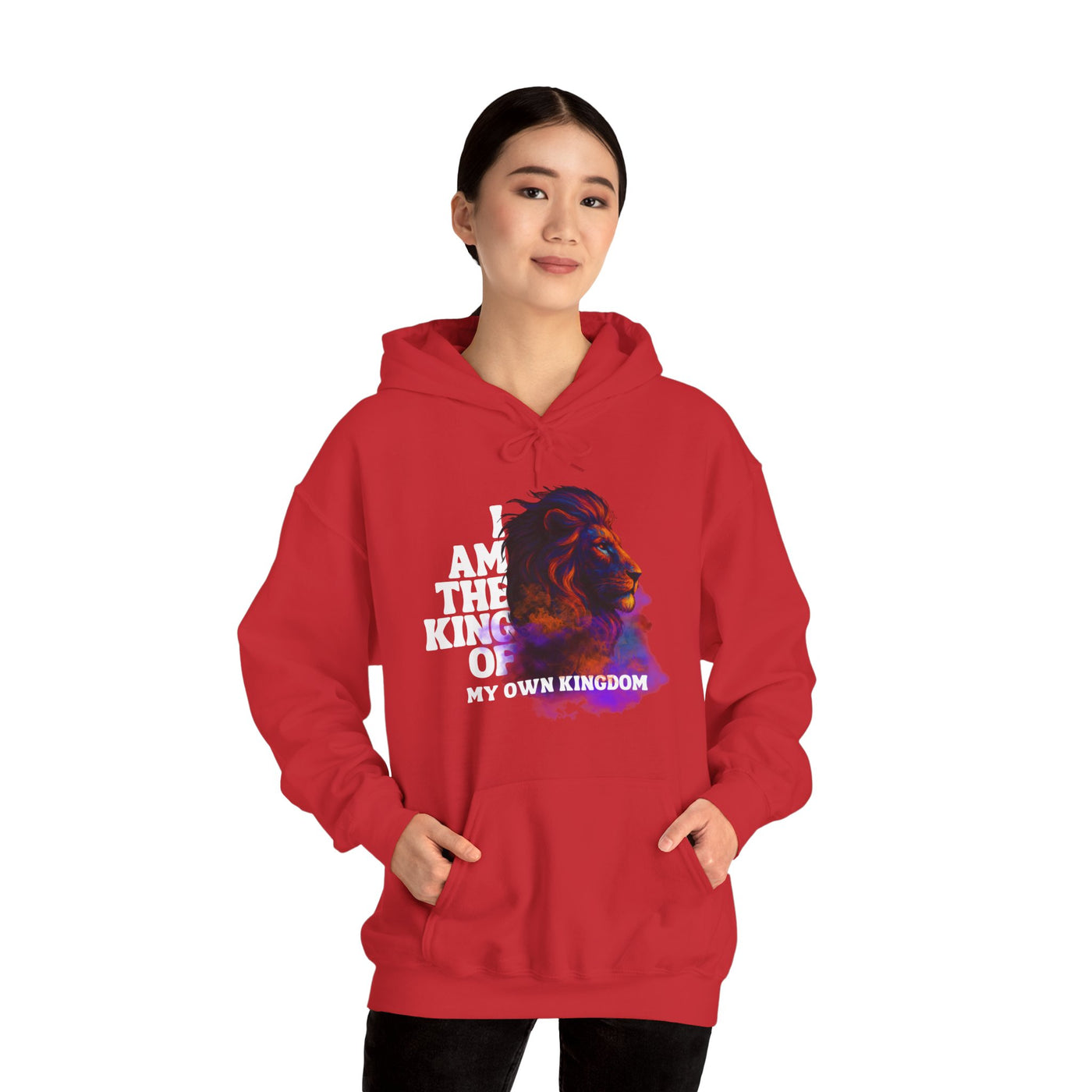 Inspirational Lion Hoodie "i am the king of my kingdom"
