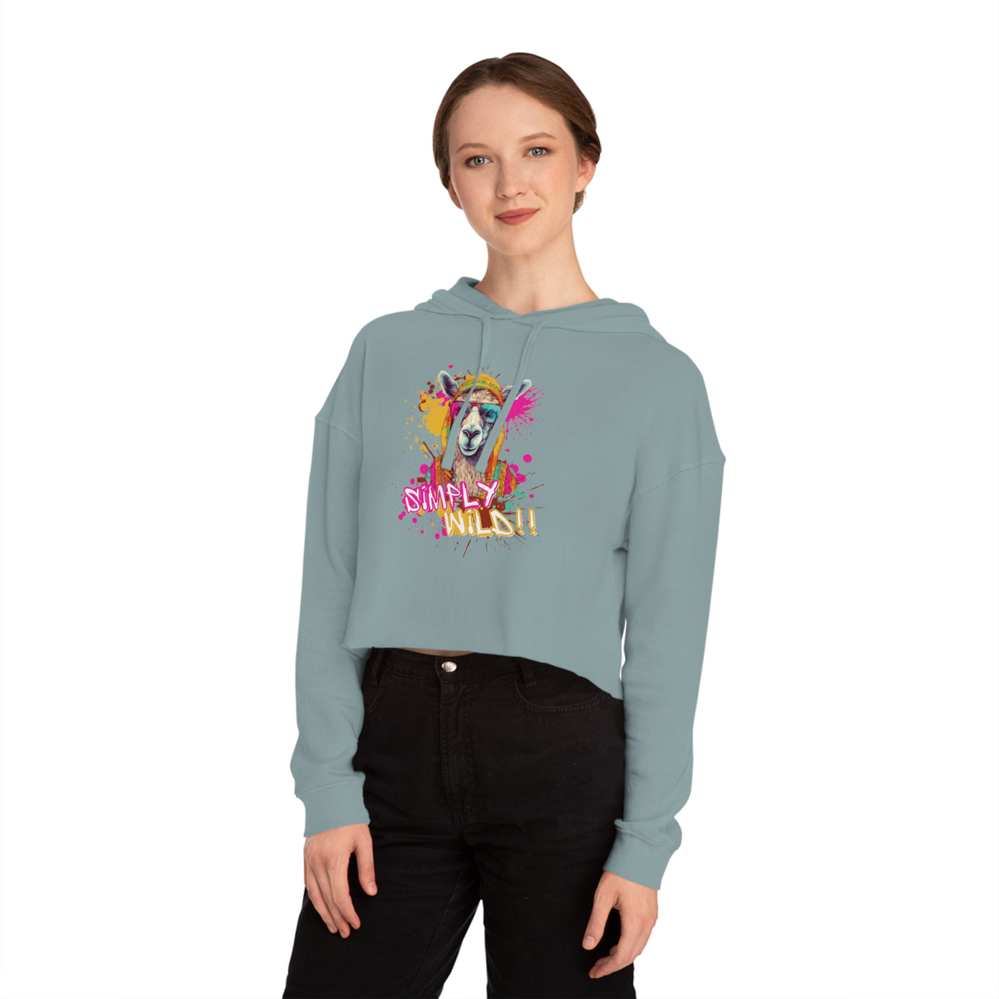 Urban Wilds Crop Hoodie - Colorful Graffiti Inspired Design
