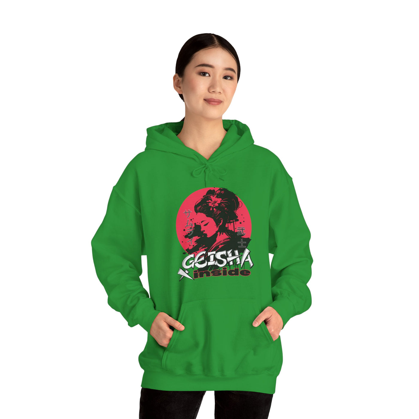 "Geisha Inside"Fleece Hoodie, Cozy