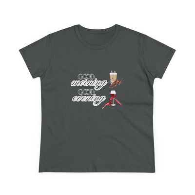Good Morning - Good Evening  Cotton Tee, Women's Graphic Shirt