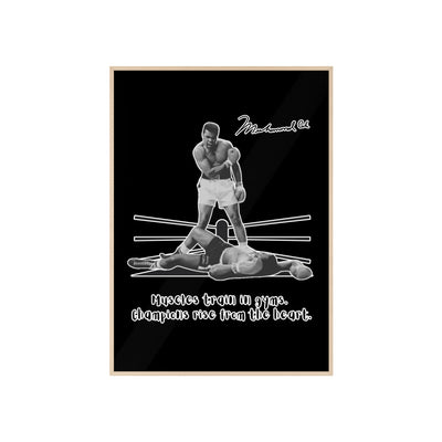 Boxing Inspired Wall Art Poster with Wooden Frame - Muhammad Ali 