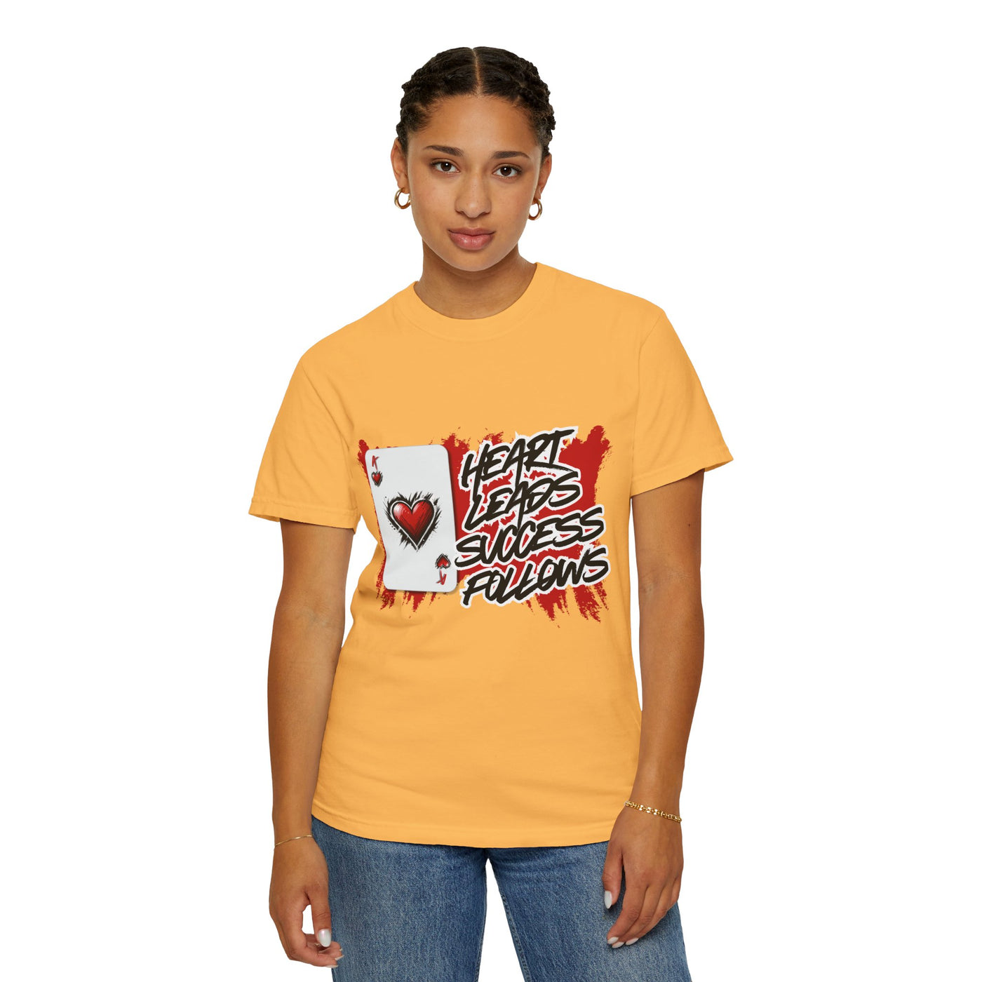 Heart Leads Success Unisex Heavy Cotton Tee | Graphic Tee | Casual Wear | Gift for Gamers | Inspirational Fashion | Streetwear