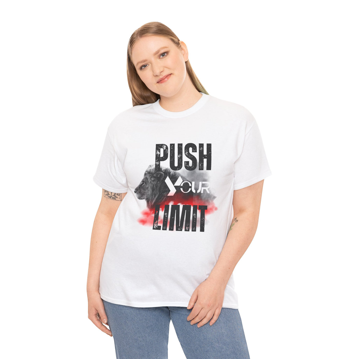 Motivational Unisex Heavy Cotton Tee - "Push Your Limit"