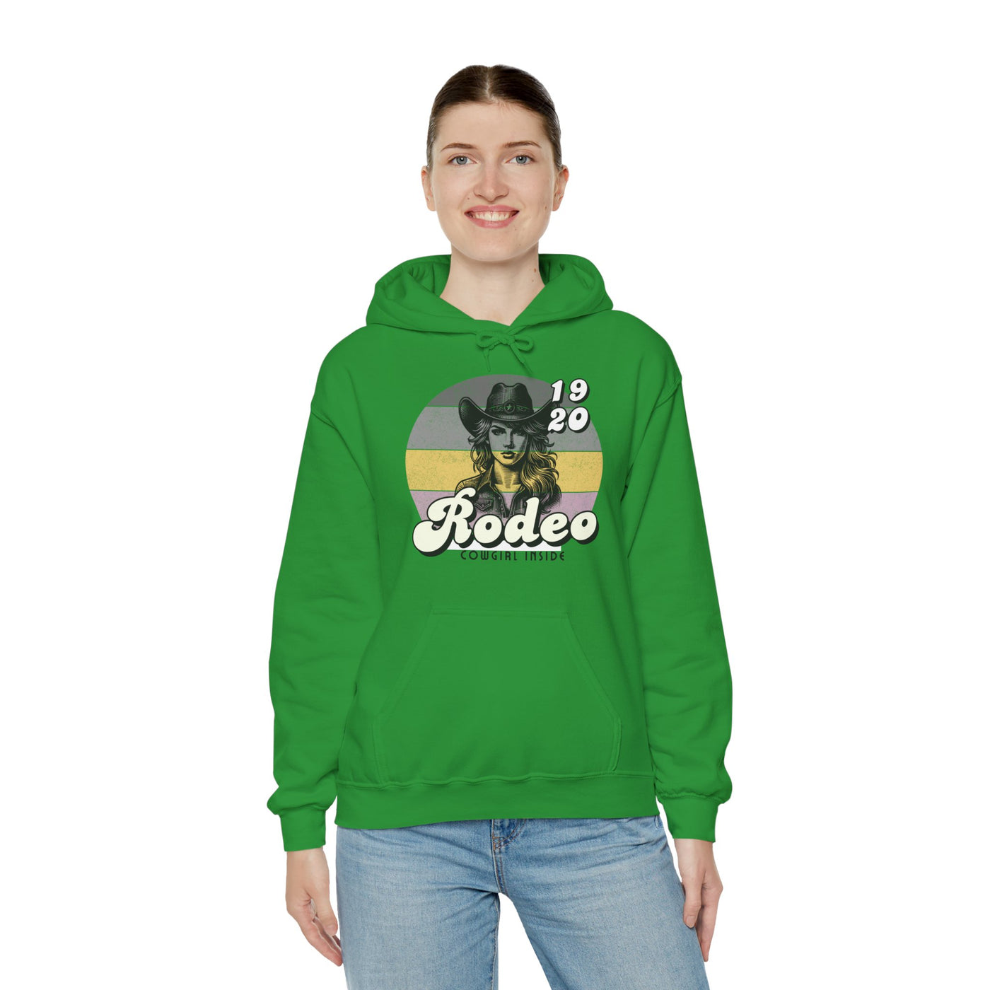 Rodeo Cowgirl Hooded HOODIE - Unisex Heavy Blend™ - Retro Style