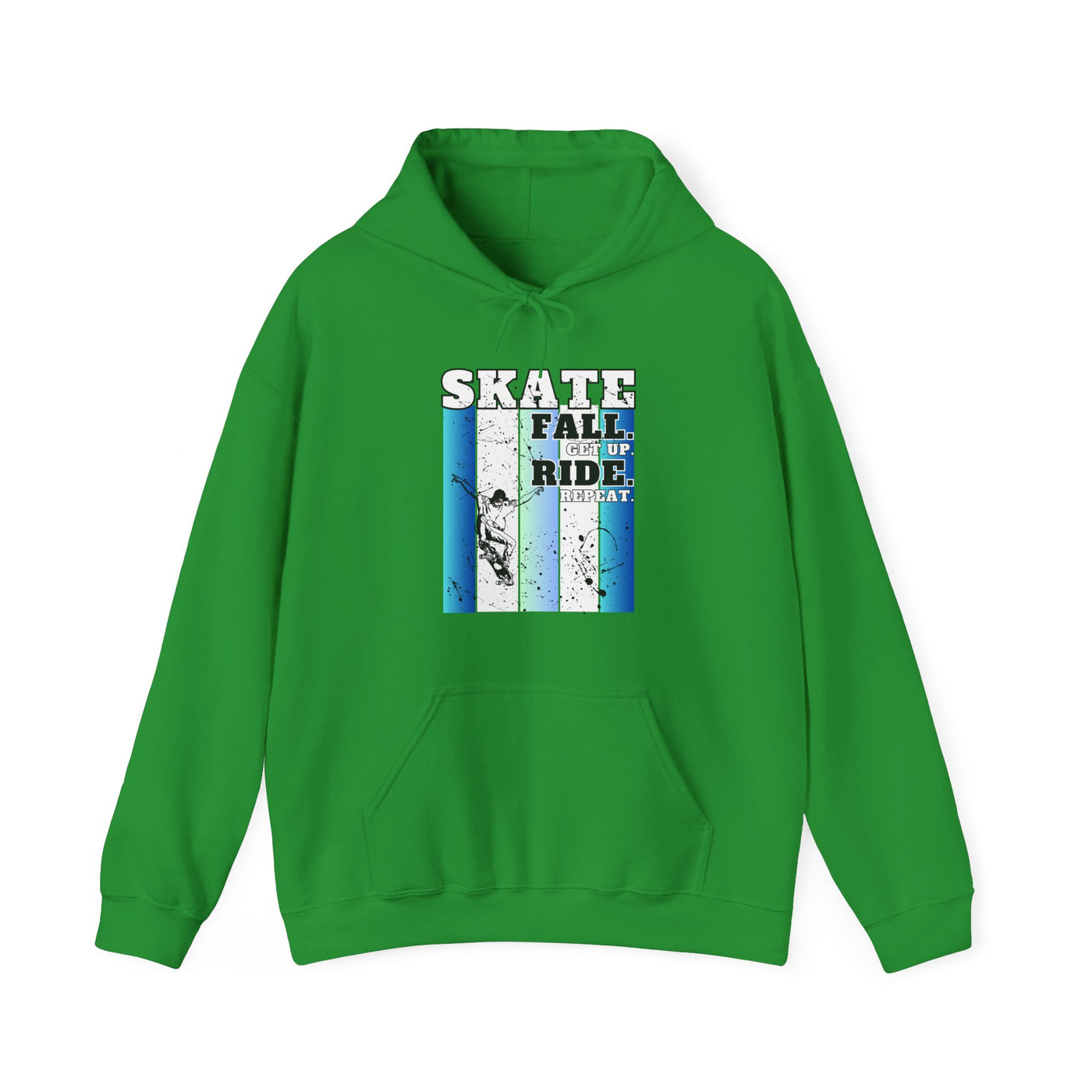 Skateboarding Warmup Hoodie - 'Skate Fall Get Up Ride Repeat' Design