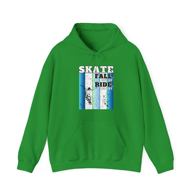 Skateboarding Warmup Hoodie - 'Skate Fall Get Up Ride Repeat' Design