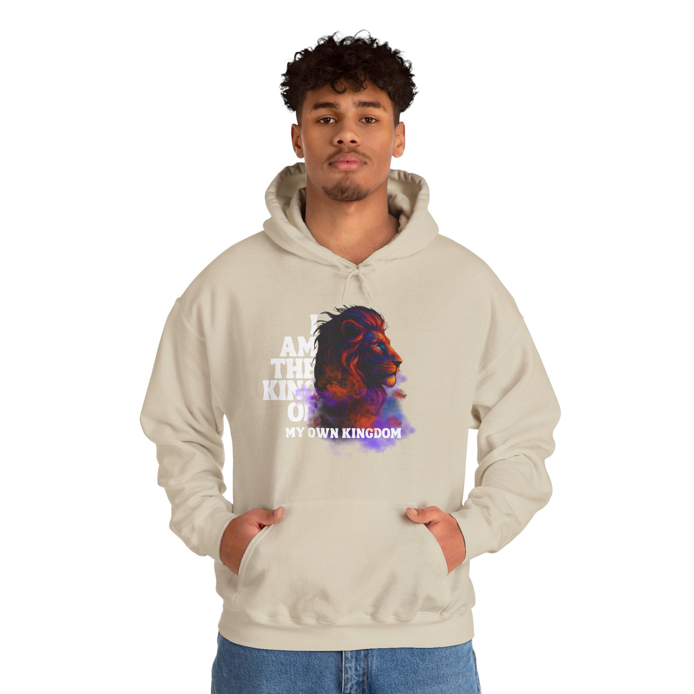 Inspirational Lion Hoodie "i am the king of my kingdom"