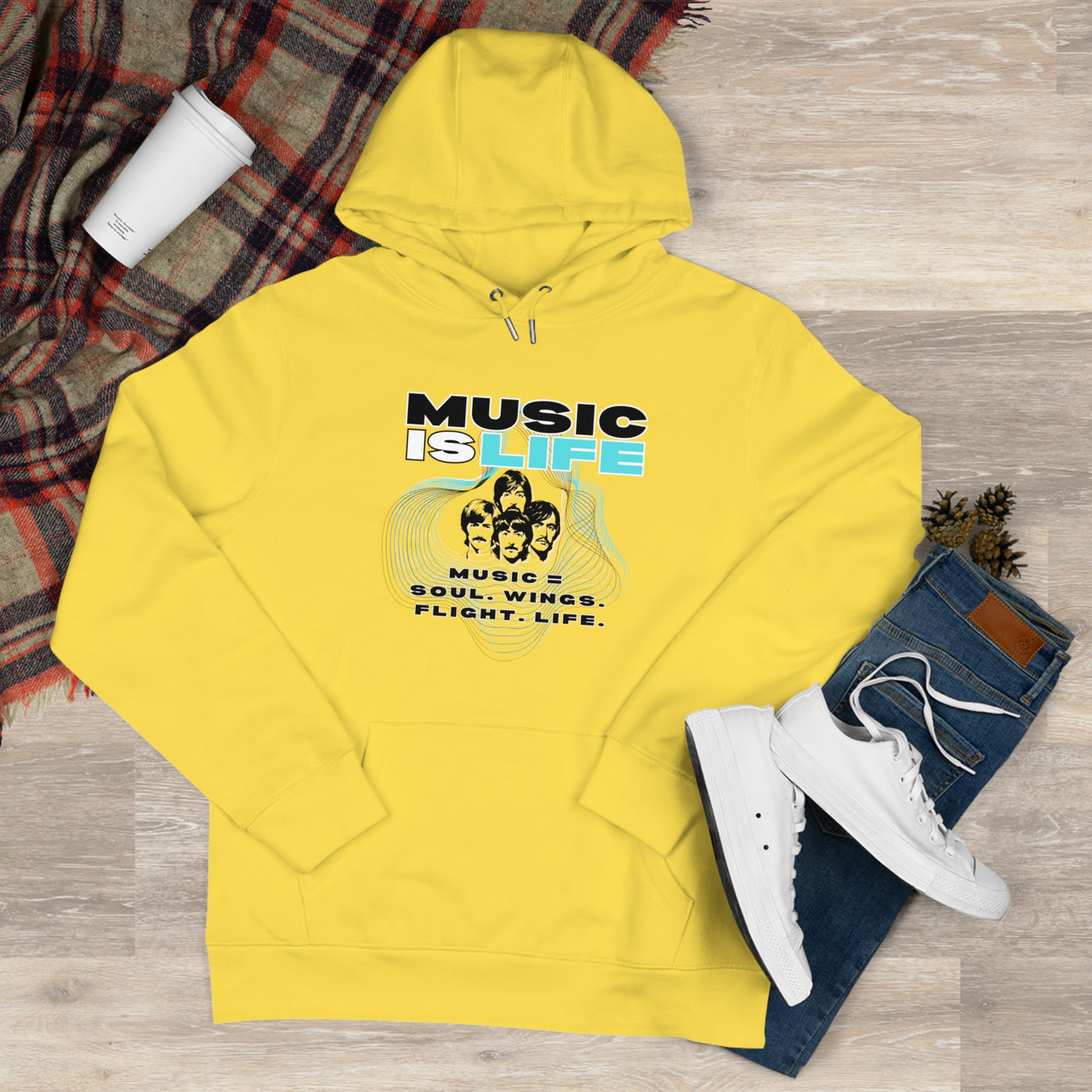 Beatles Music Is Life King Hooded Sweatshirt | Perfect for music lovers