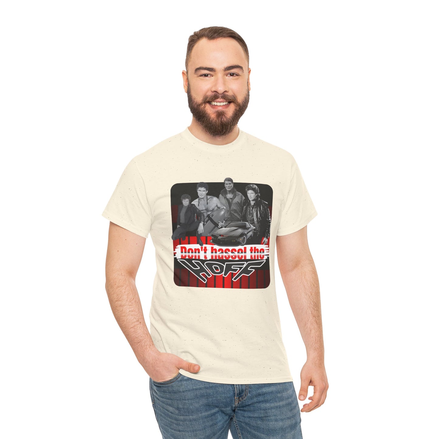 Don't Hassel the Hoff Unisex Heavy Cotton Tee | Retro Humor Shirt for Fans