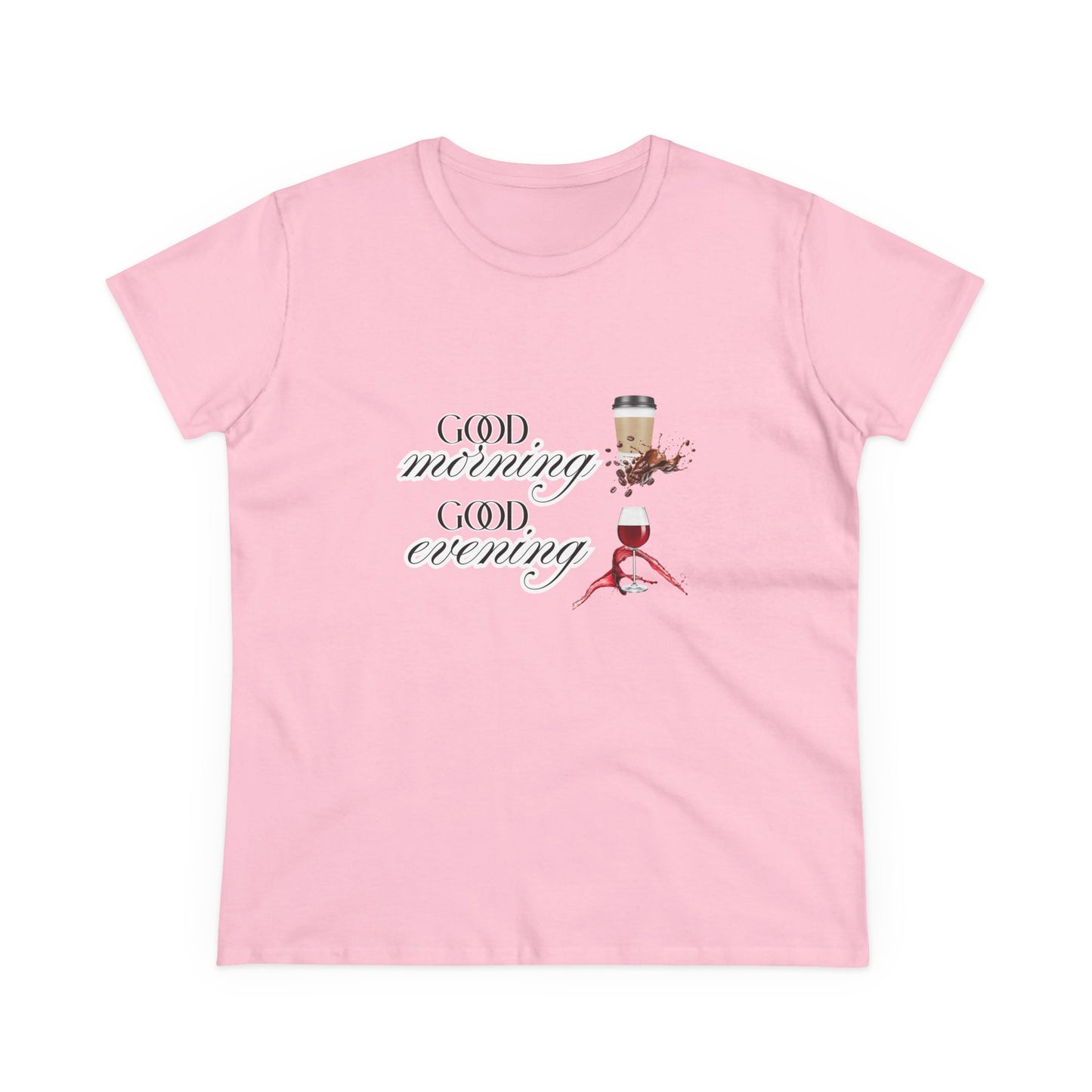Good Morning - Good Evening  Cotton Tee, Women's Graphic Shirt