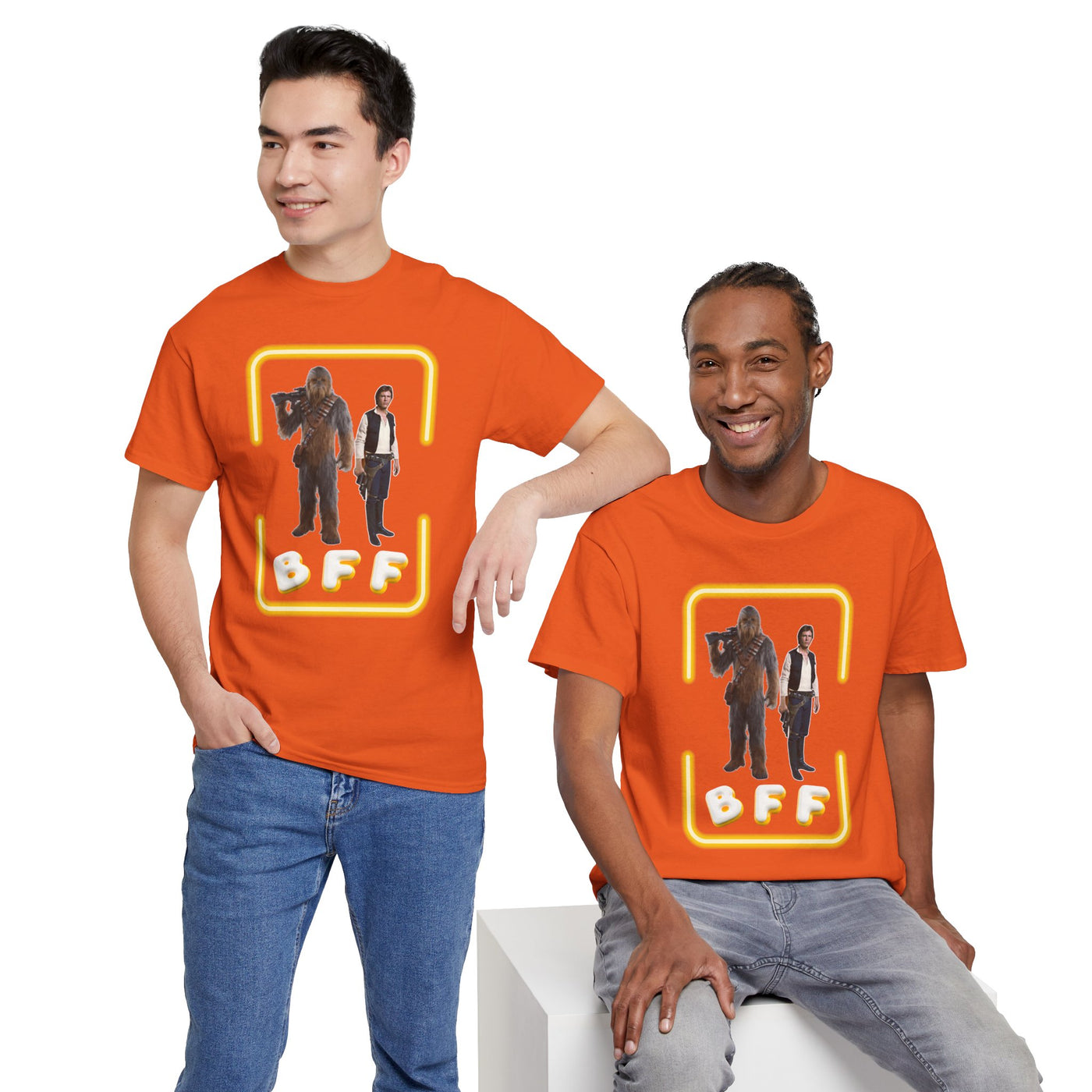 BFF Chewbacca &amp; Han Solo Unisex Heavy Cotton Shirt