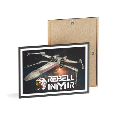 Star Wars X-Wing Fighter Poster with Wooden Frame - Rebel Inyir Decor