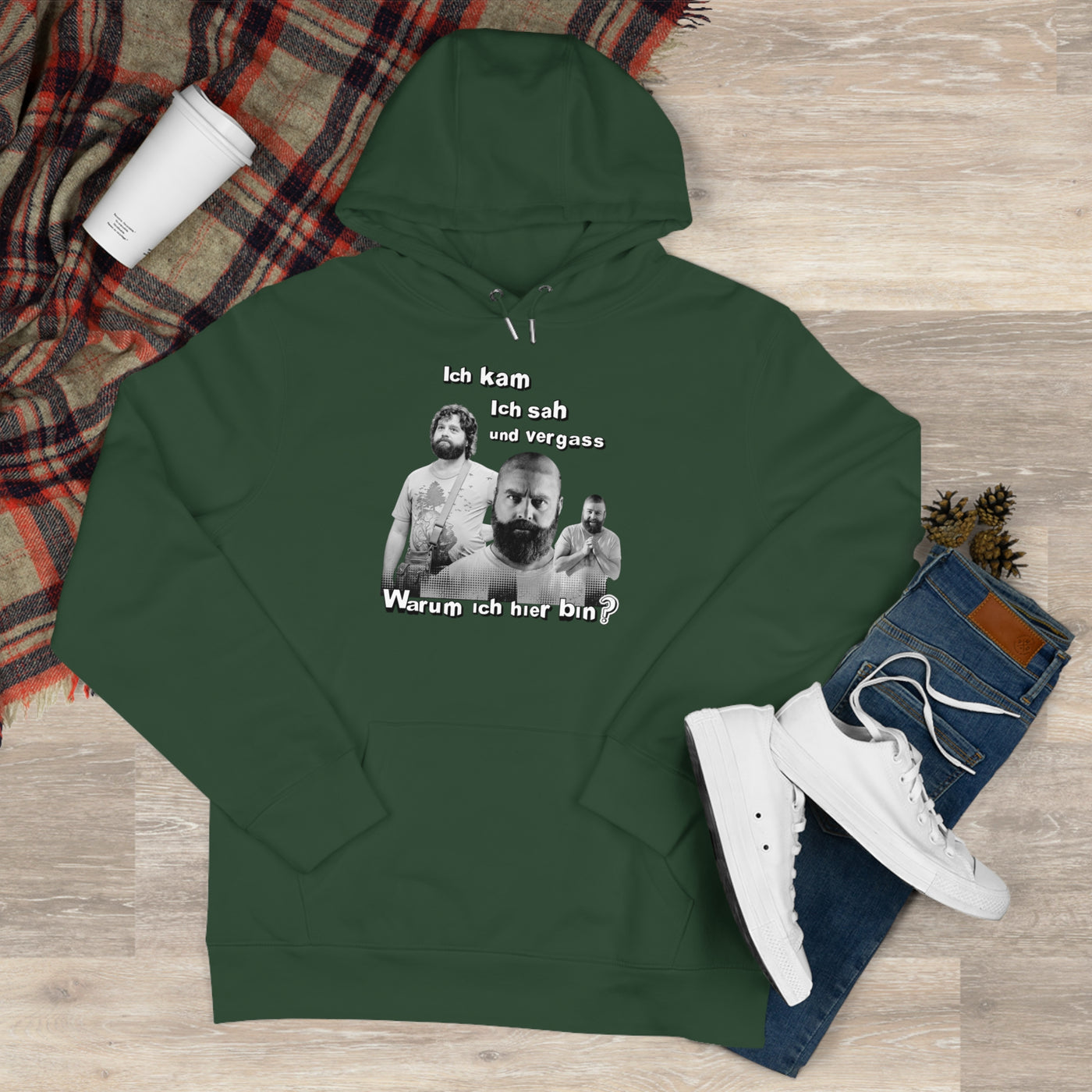 Hoodie Unisex Witz  Alan Garner– Ich kam ich sah und vergaß - Warum ich hier bin!