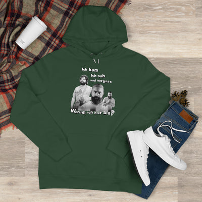 Hoodie Unisex Witz  Alan Garner– Ich kam ich sah und vergaß - Warum ich hier bin!