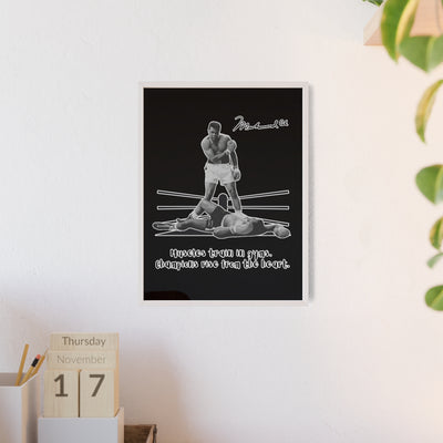 Boxing Inspired Wall Art Poster with Wooden Frame - Muhammad Ali 