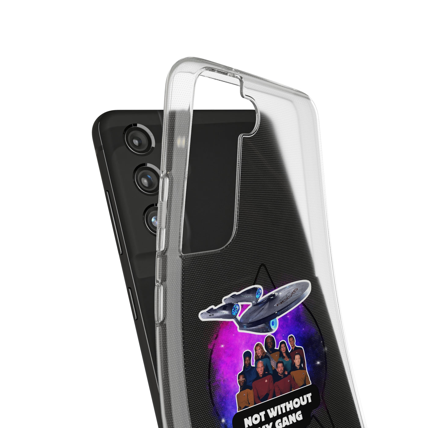 Galaxy-Inspired Soft Phone Case - Not Without My Gang, Star Trek Lovers Handyhülle