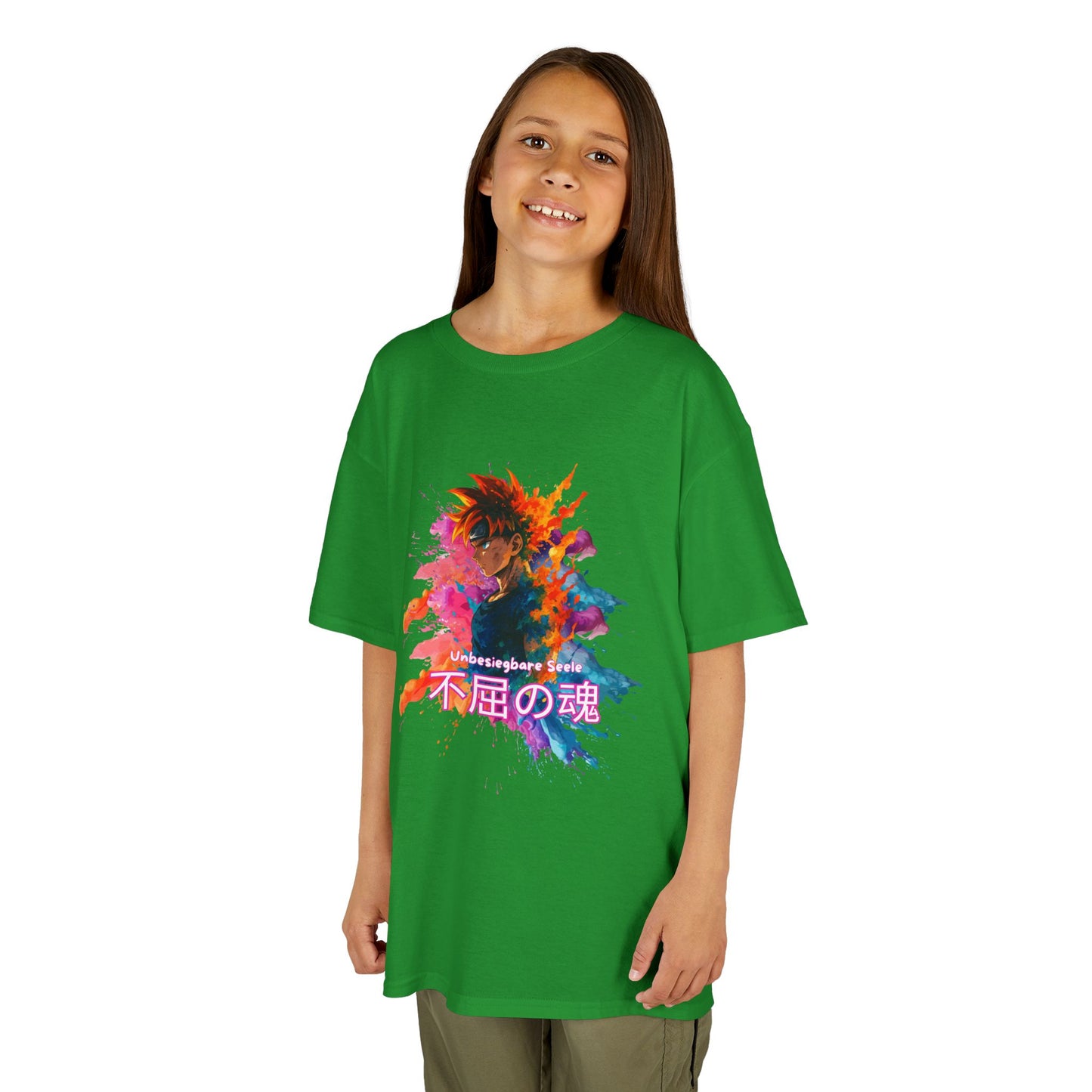 "unbesiegbare Seele" Vibrant Kids Jersey Tank Top - Colorful Anime Design