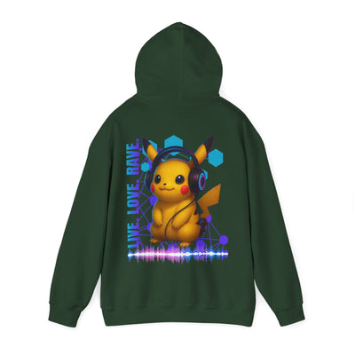 Rave Hoddie, Live Love Rave - Techno - Pokemon