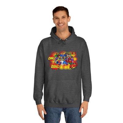 Superhero Graphic Hoodie, Unisex College Sweatshirt, Marvel DC Fans Apparel, Comic Book Lover Gift, Fun Cosplay Outfit