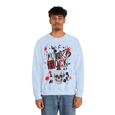 Punk Rock Crewneck Sweatshirt, Casual Streetwear Gift, Music Lover Apparel, Fall Fashion Layer, Unique Graphic Sweater
