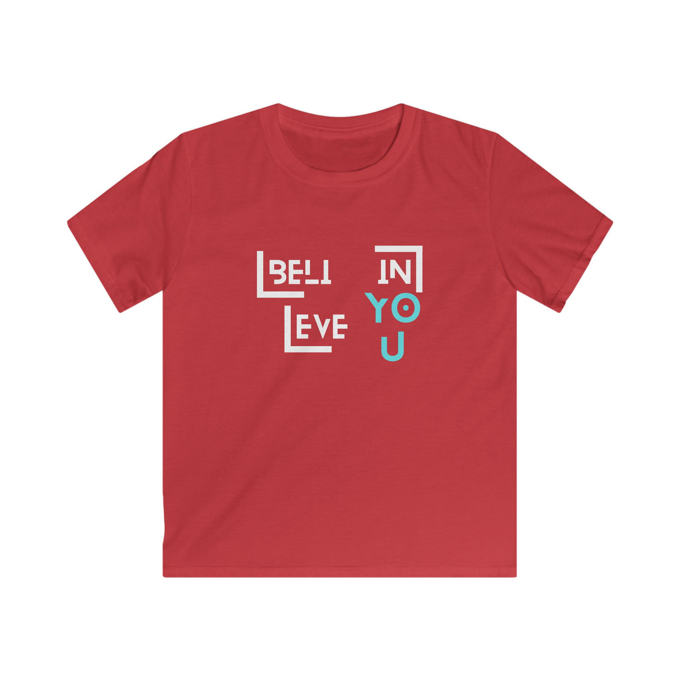 Kids Softstyle Tee - "Believe in YOU" Design for Everyday Wear
