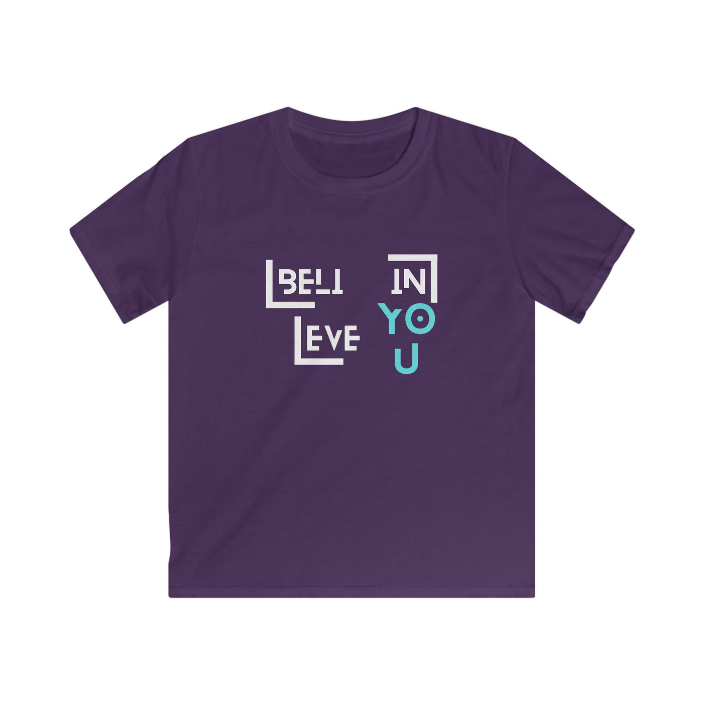Kids Softstyle Tee - "Believe in YOU" Design for Everyday Wear