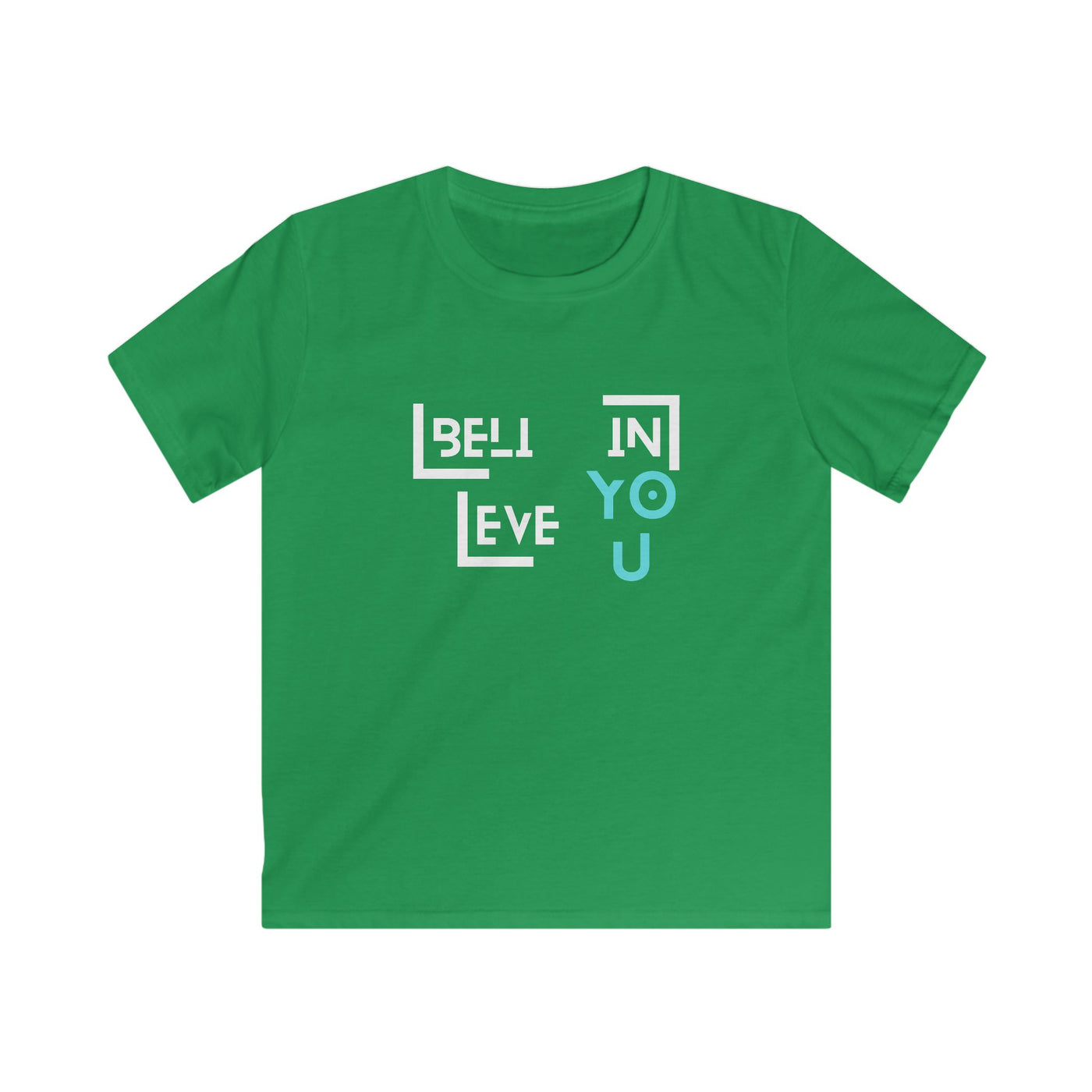 Kids Softstyle Tee - "Believe in YOU" Design for Everyday Wear