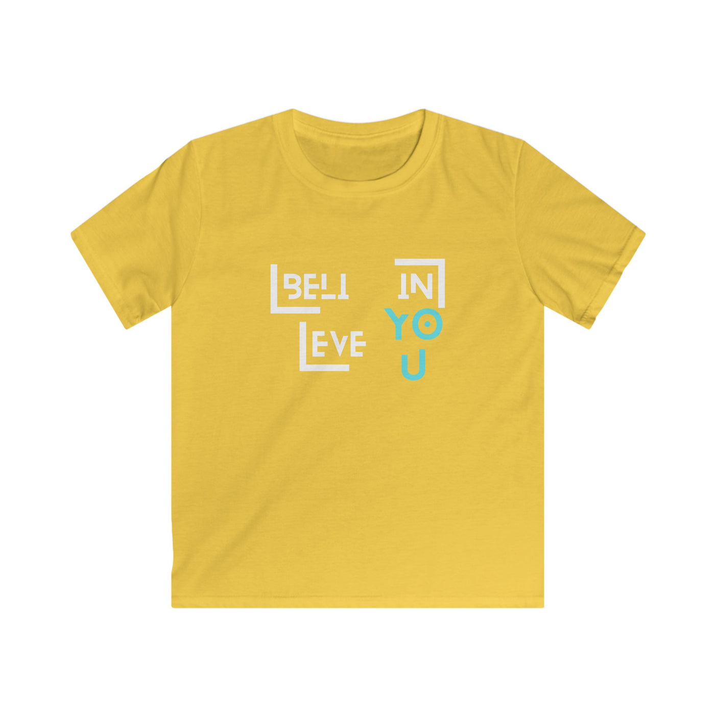 Kids Softstyle Tee - "Believe in YOU" Design for Everyday Wear