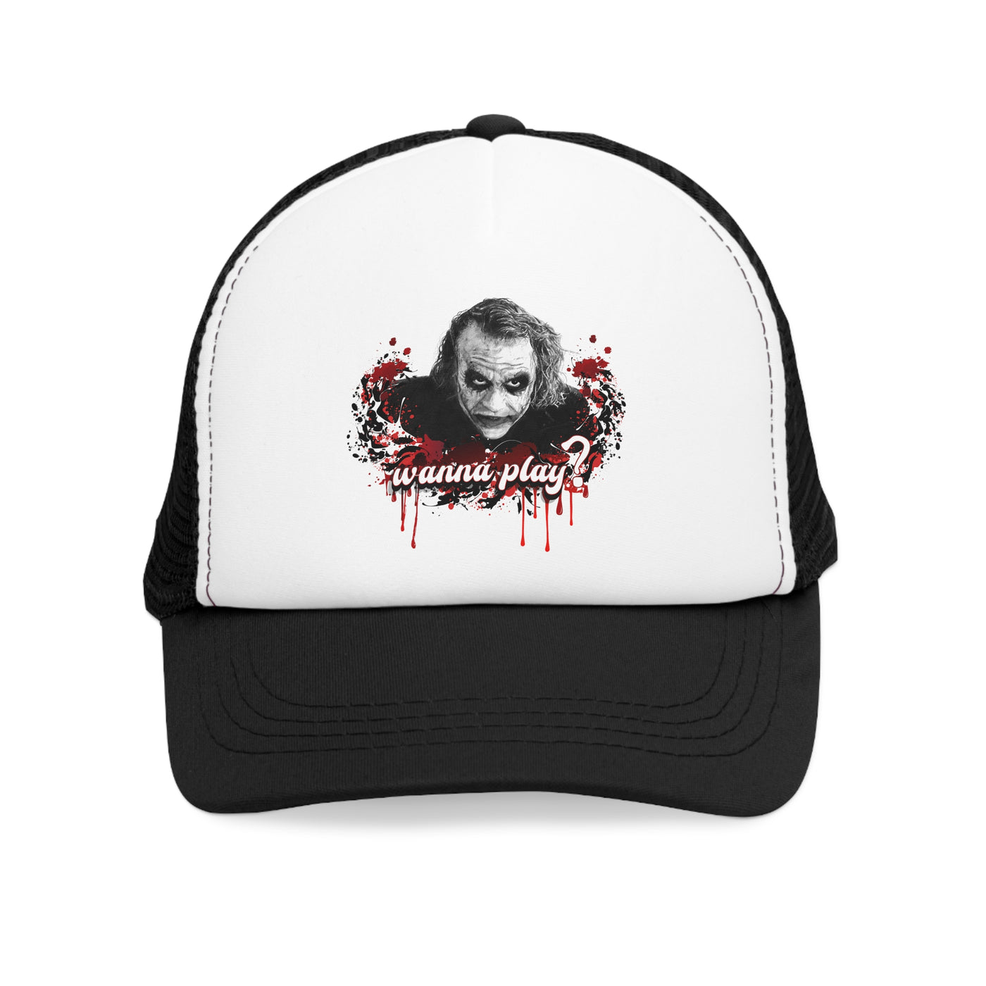 Spooky Mesh Cap with 'Wanna Play?'
